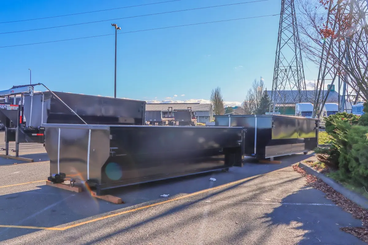 Roll-off dumpster ready for waste disposal at job site for Residential Dumpster Rental in East Grand Rapids